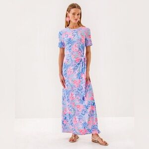 Lilly Pulitzer Chace Maxi Dress | Multi Elephant Splash | Size L | NWOT